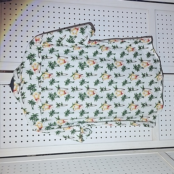 Ricky Singh Denim & Flowers Button Up Shirt Santa Hawaiian Christmas Large - Picture 5 of 6